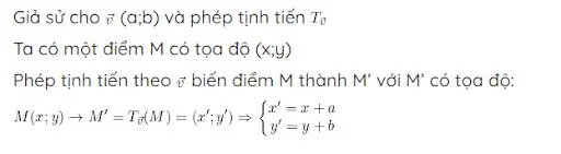 Công thức phép tịnh tiến Công thức phép tịnh tiến